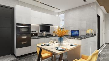 万家乐全屋定制-定制现代厨房 实现餐厨一体