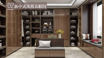 普思顿全屋定制-新中式风格-衣帽间